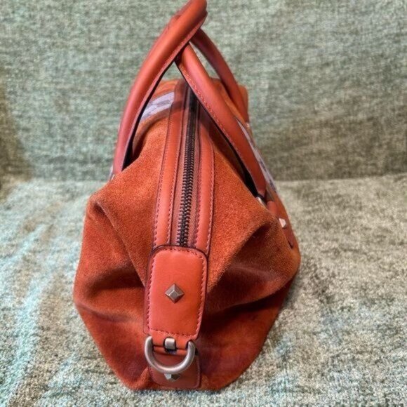 Vintage Gucci Boston monogram Orange Suede and Leather & canvas GG Rockstud bag - Picture 4 of 16
